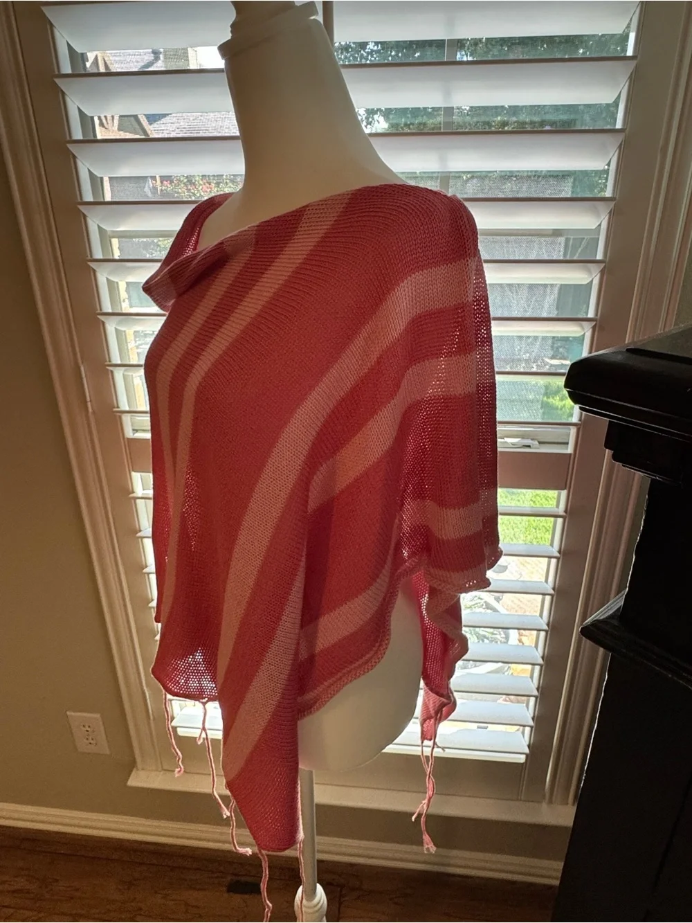 Abercrombie & Fitch Pink Striped Shawl Wrap